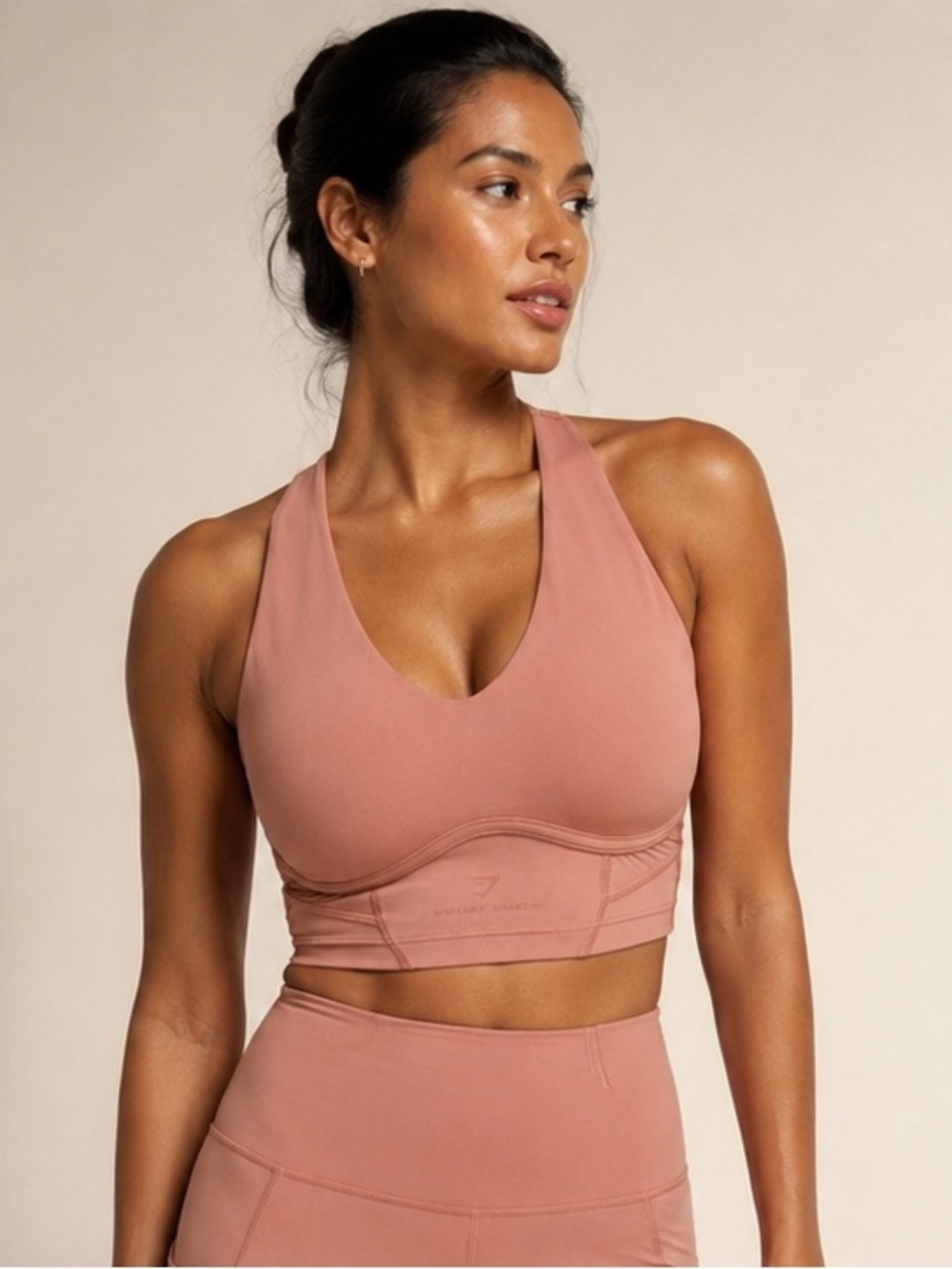 Gymshark Longline Sports Bra in Dusty Rose